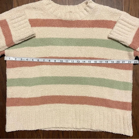 Thread & Supply Cozy Soft Striped Ribbed Crewneck Sweater Boho - Picture 4 of 9